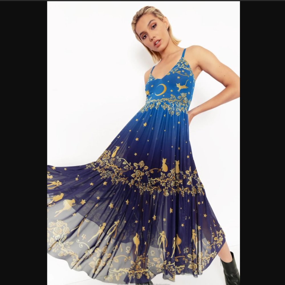 Blackmilk x Sailor Moon Sailor Guardians Sheer Midaxi Dress Original Rel…
